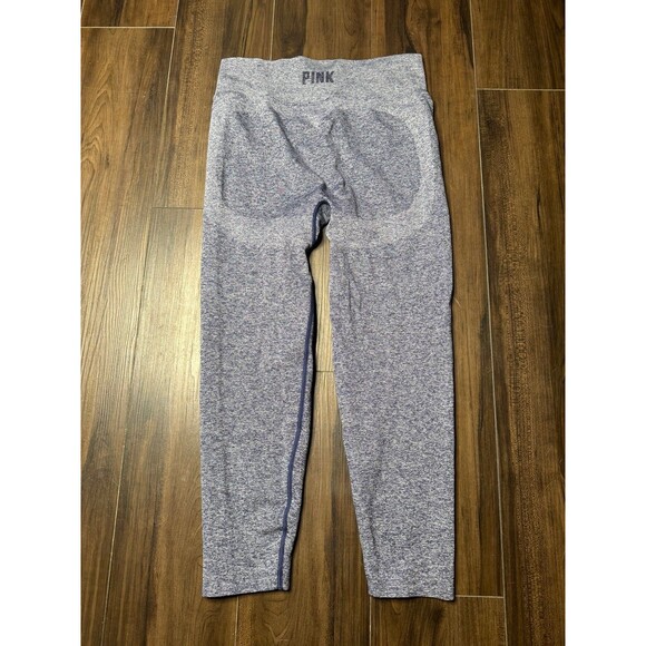 Victorias Secret Pink Seamless Leggings Heathered Navy Butt Lift Large Short - Picture 8 of 8